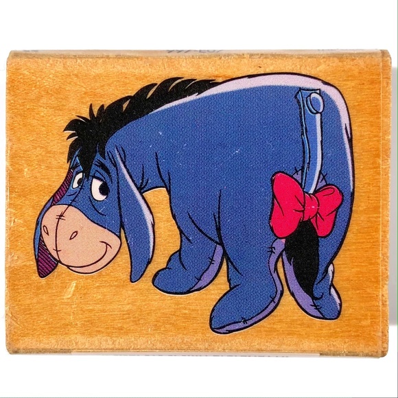 Disney Eeyore Winnie The Pooh Wood Mounted Rubber Stamp All Night Media 997-E07 - Picture 1 of 7